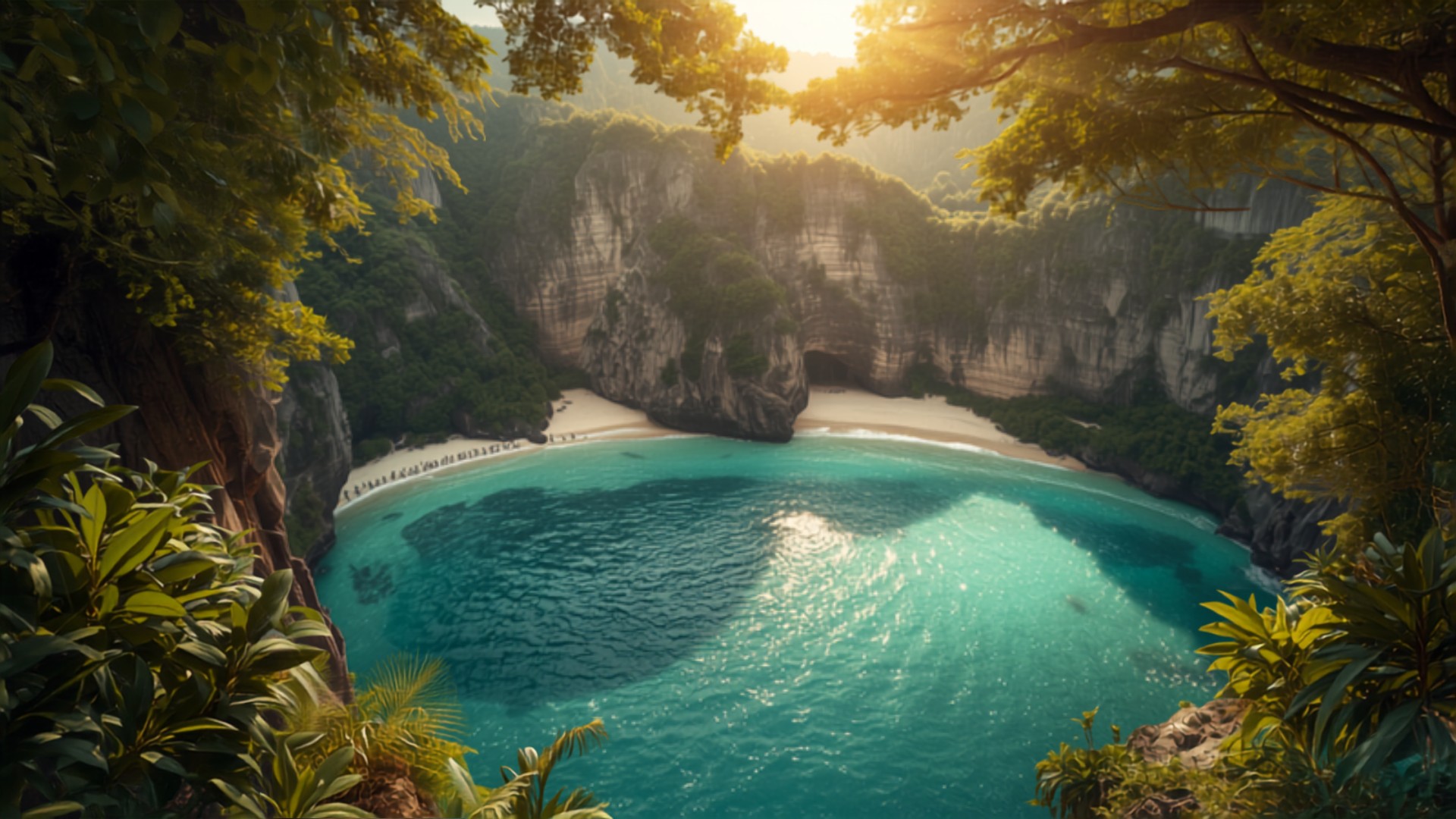 The private cove and rainforest headland at Langit Senja